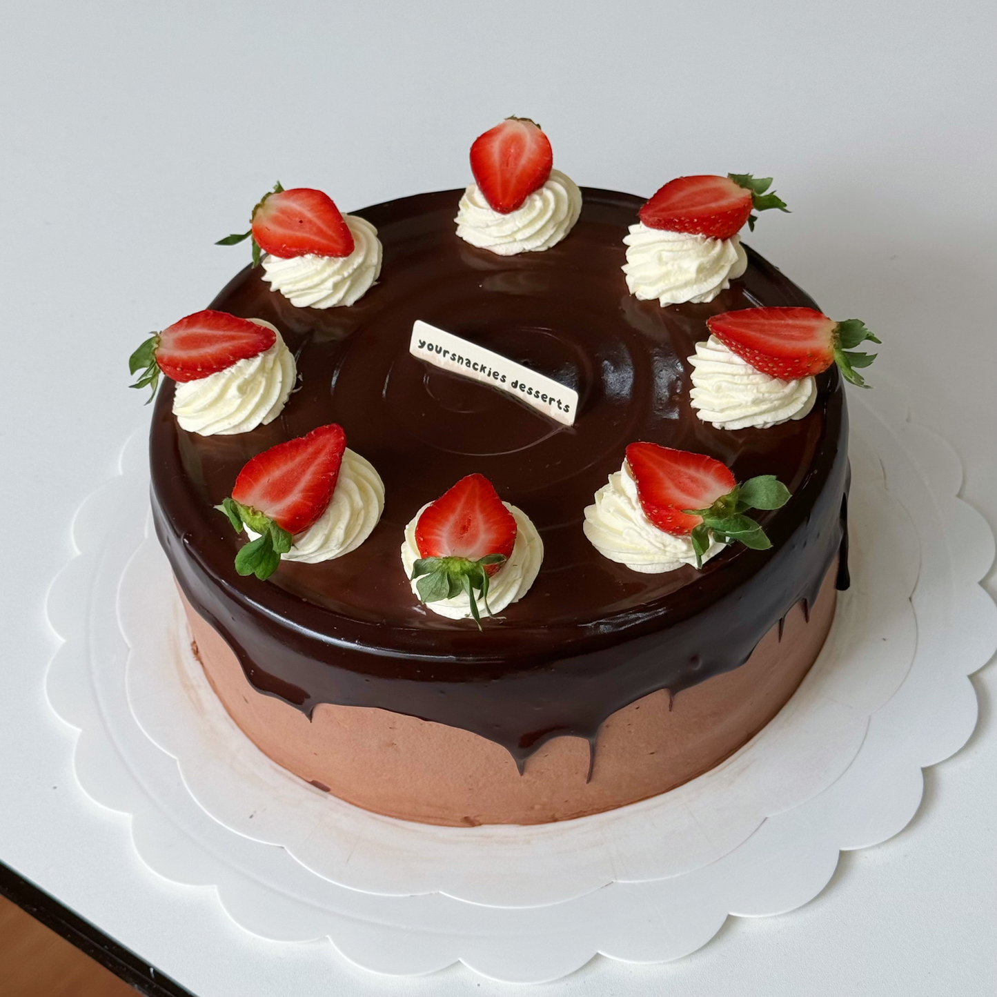 Dark Chocolate Strawberry Cake