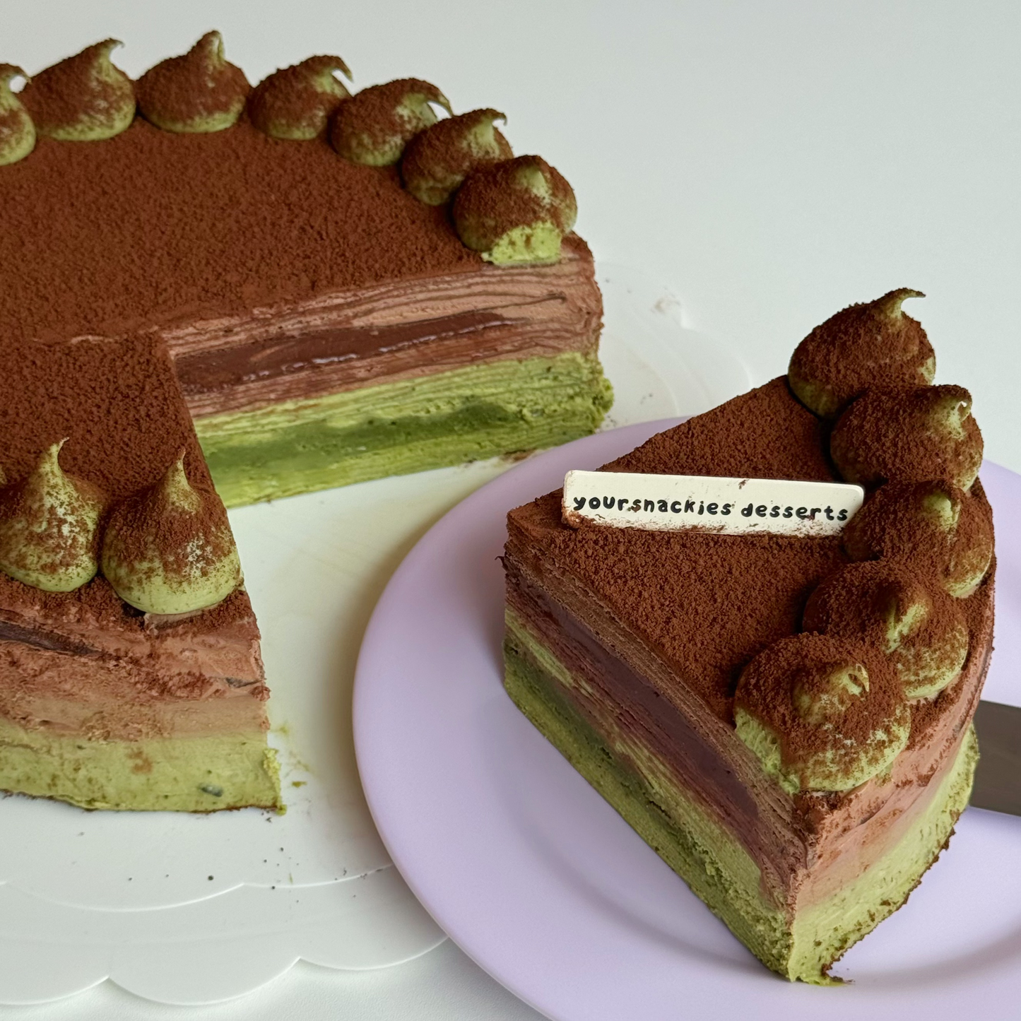 Matcha Dark Chocolate Mille Crepe